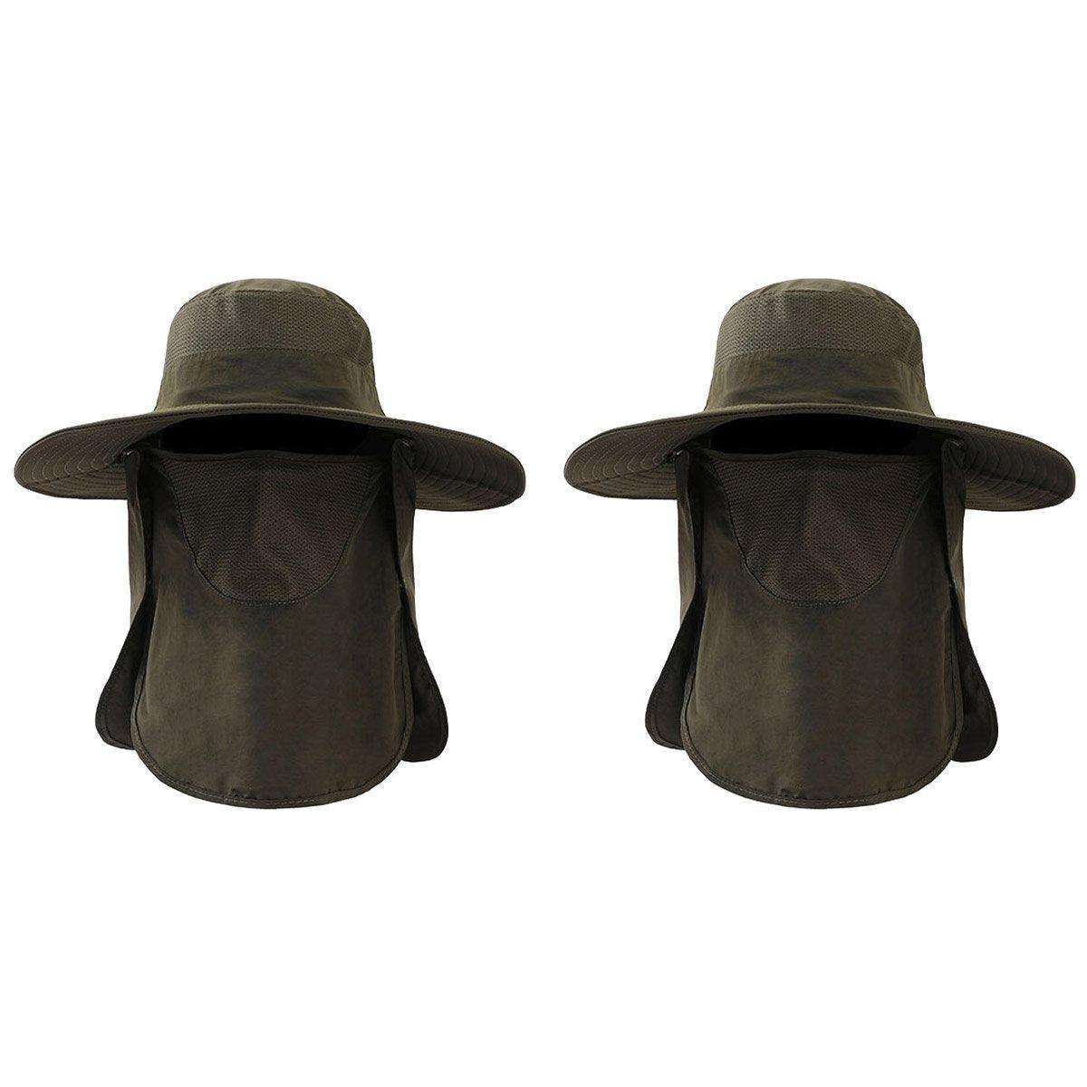 Premium Navy 2 Pack Outdoor Fisherman Sun Protection Hats UPF 50+