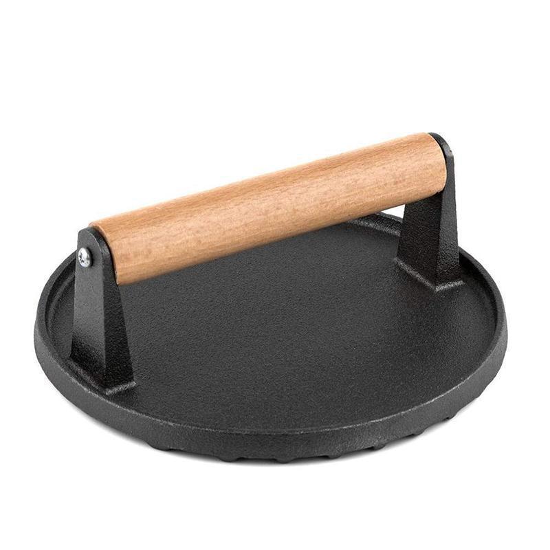 Cast Iron Burger Press 17.4cm X 6.5cm for Perfect Patties & Healthy Cooking - SuperSaverAU - view 2