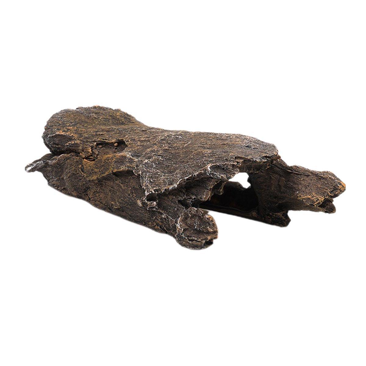 Premium Resin Tree Log Hide Ornament for Reptile & Fish Tanks - Small