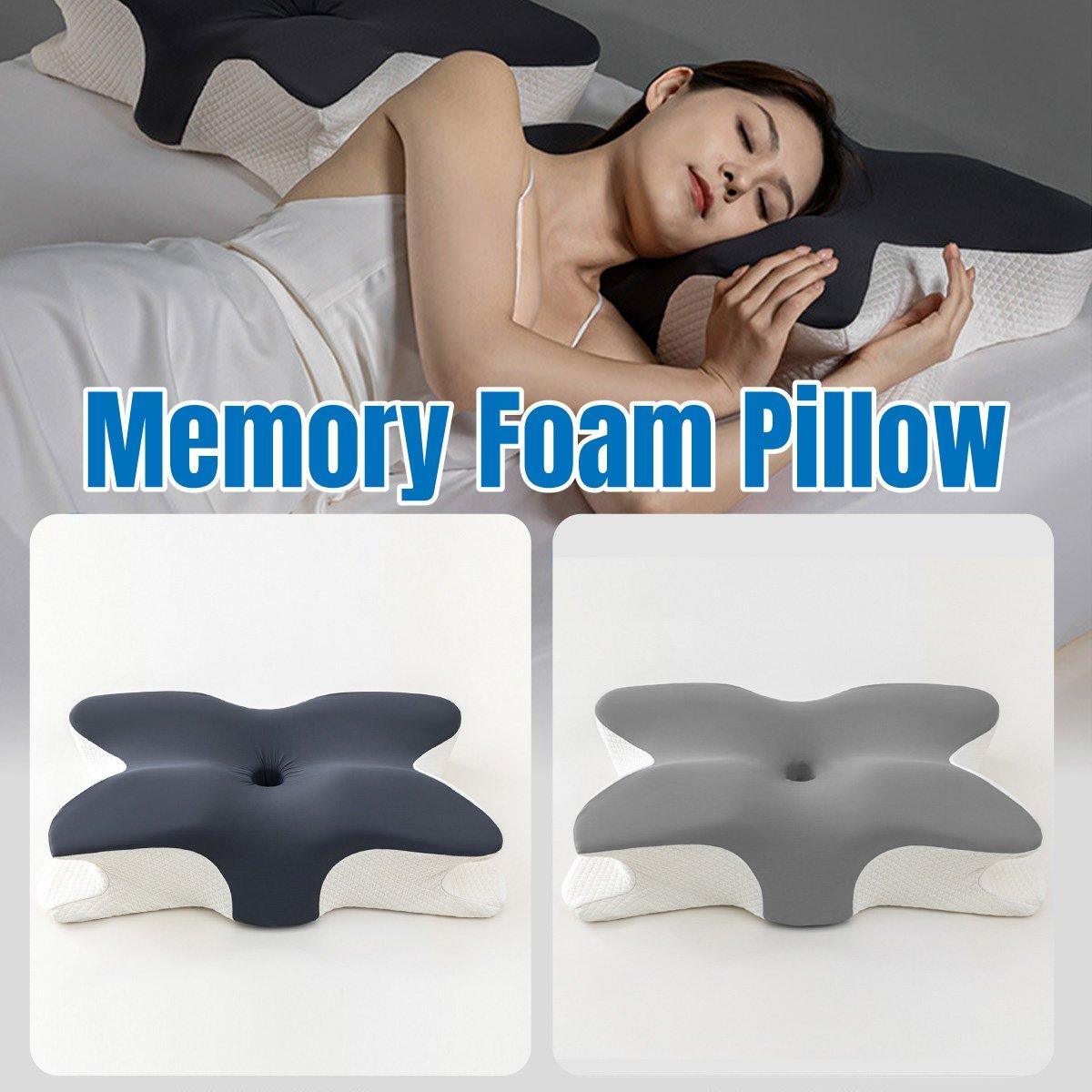 Premium Butterfly Cervical Pillow – Dark Grey Slow-Rebound Memory Foam
