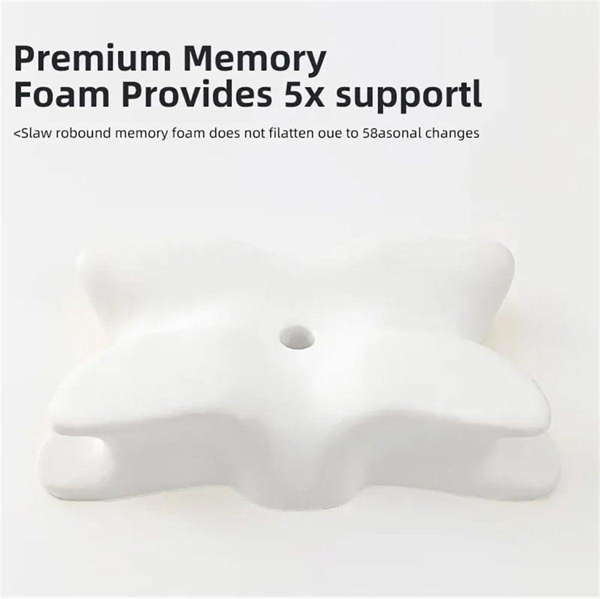 Premium Butterfly Cervical Pillow – Dark Grey Slow-Rebound Memory Foam