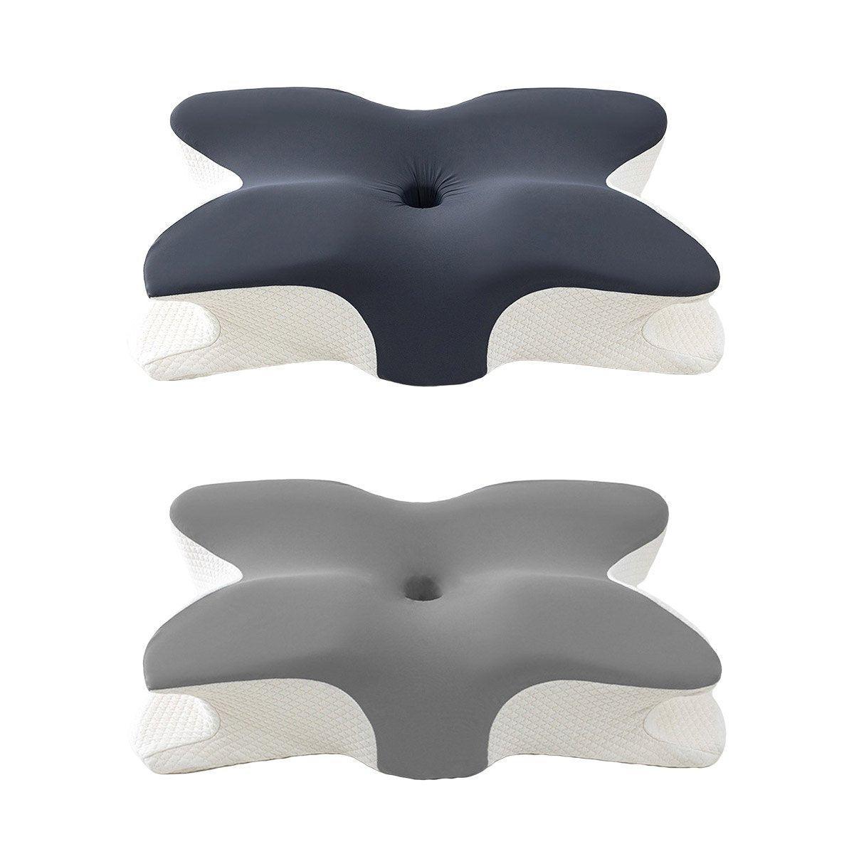 Premium Butterfly Cervical Pillow – Light Grey Slow-Rebound Memory Foam