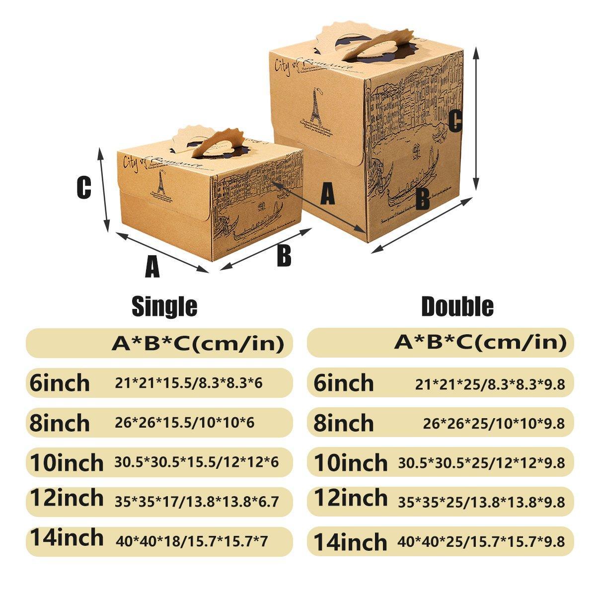 10PCS Elegant European Style Kraft Paper Cake Boxes - 6inch - SuperSaverAU - view 3