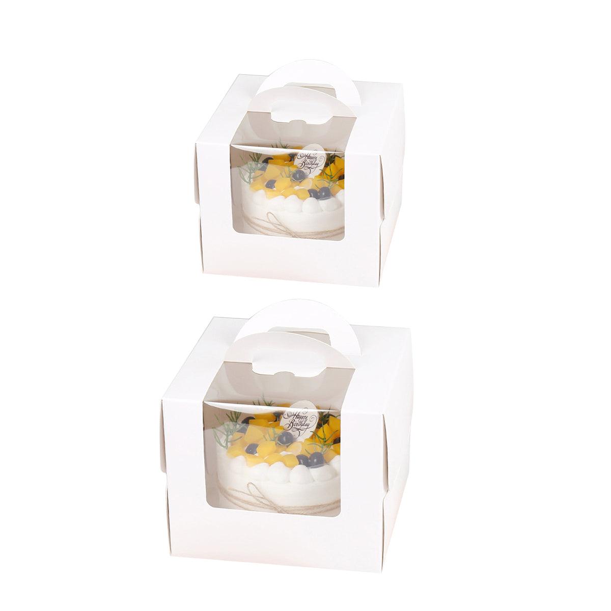 50pcs Portable Cake Boxes with Open Window for Birthday Party Cake Packaging - 4inch - SuperSaverAU - view 2