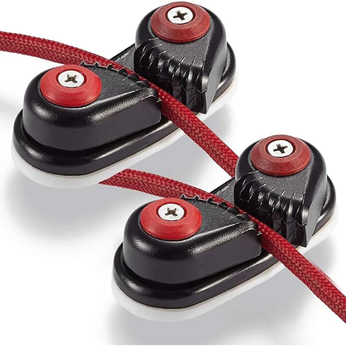 Premium Aluminium Alloy Rope Clamp Set - 2pcs, Black