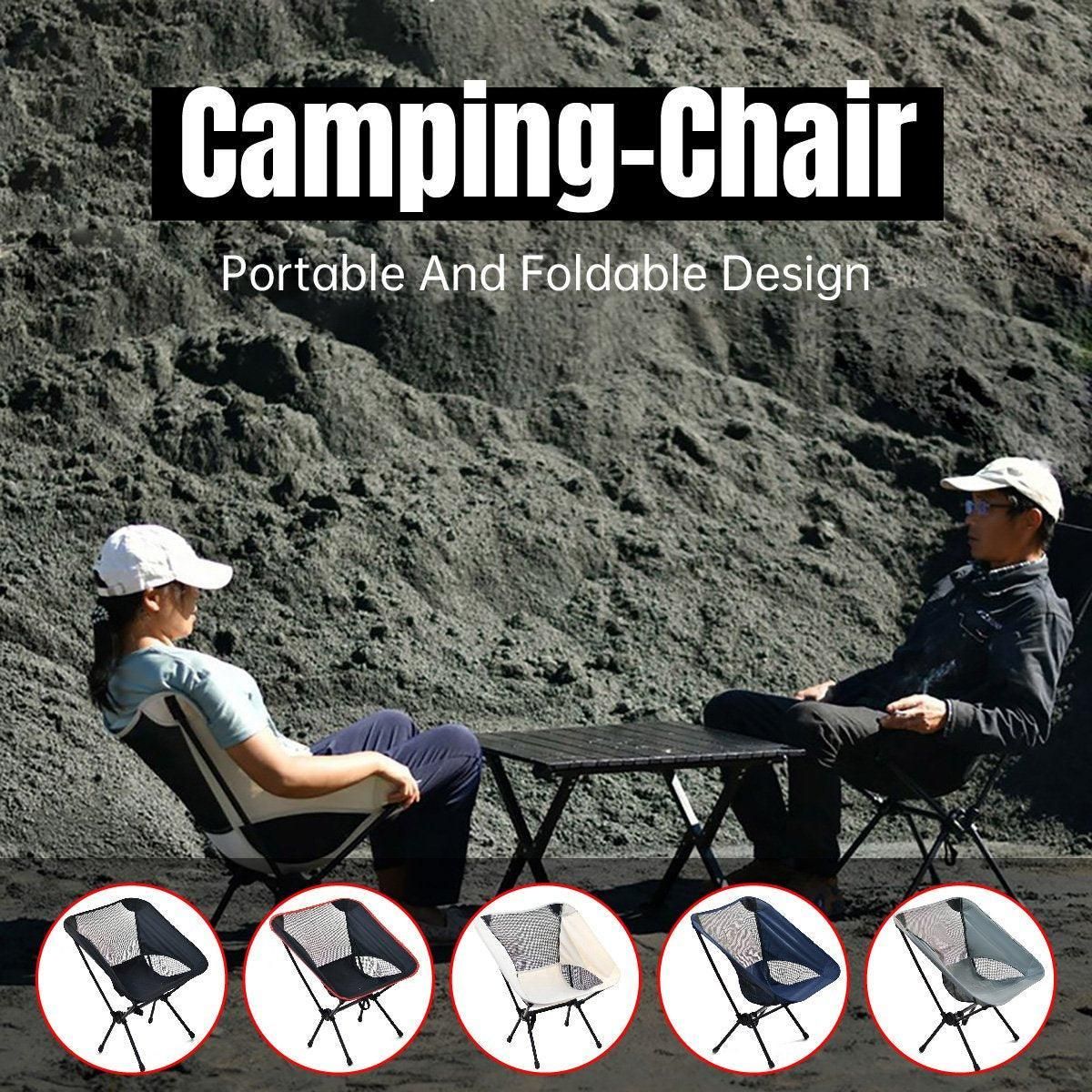 Premium Grey High Back Folding Camping Chair 150kg Capacity with Storage Bag