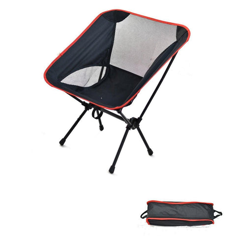 Premium Red High Back Folding Camping Chair 150kg Capacity with Storage Bag