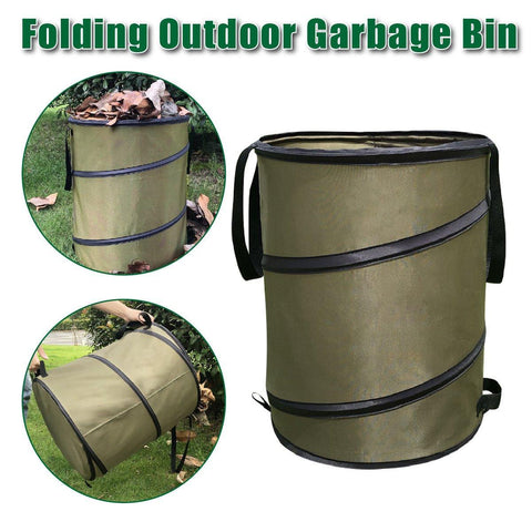 Premium Folding Garden Leaf Bin – Olive Green Waterproof Oxford Fabric