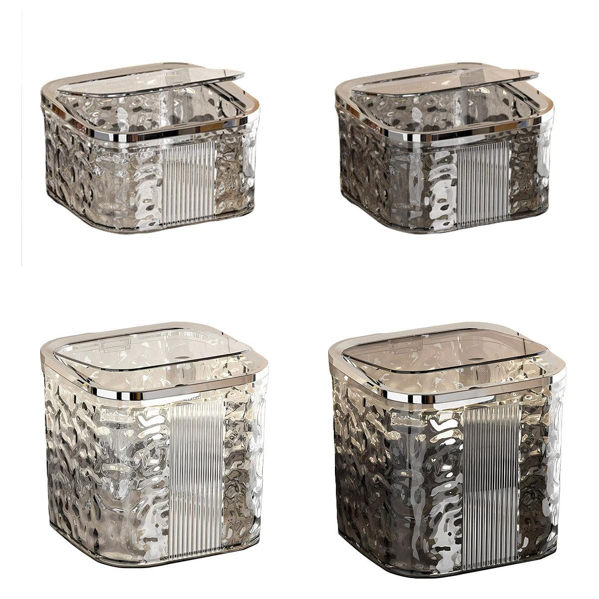 Premium Desktop Mini Trash Can – White Small with Press Lid