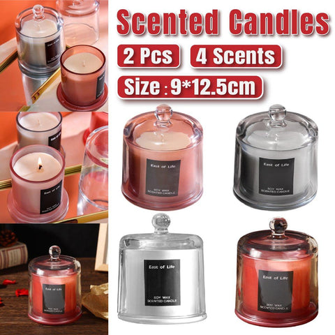 2Pc Smokeless Glass Aromatherapy Candles Gift Set - Freesia - SuperSaverAU - view 1