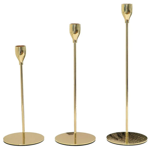 Premium Decorative Candlestick Holders – Gold Set of 3