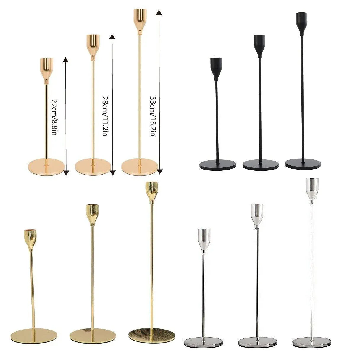 Premium Decorative Candlestick Holders – Gold Set of 3