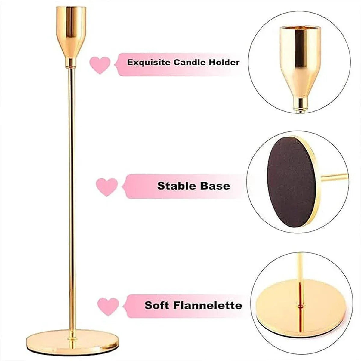 Premium Decorative Candlestick Holders – Gold Set of 3