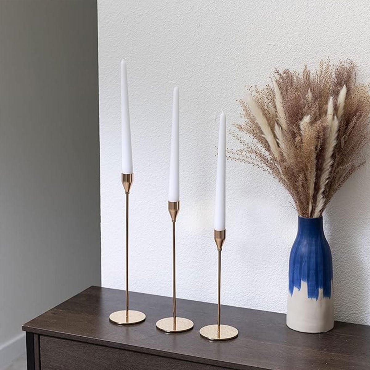 Premium Decorative Candlestick Holders – Gold Set of 3