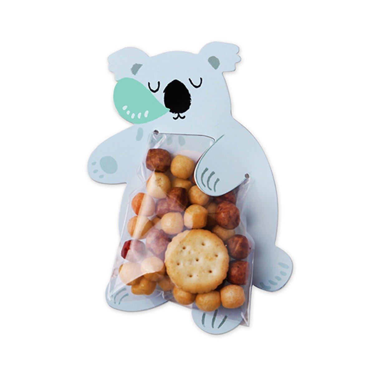 100pcs Cute 3D Cartoon Animal Candy Bags for Party Favors Birthday Gift Wrapping - Cuddly Bear - SuperSaverAU - view 6