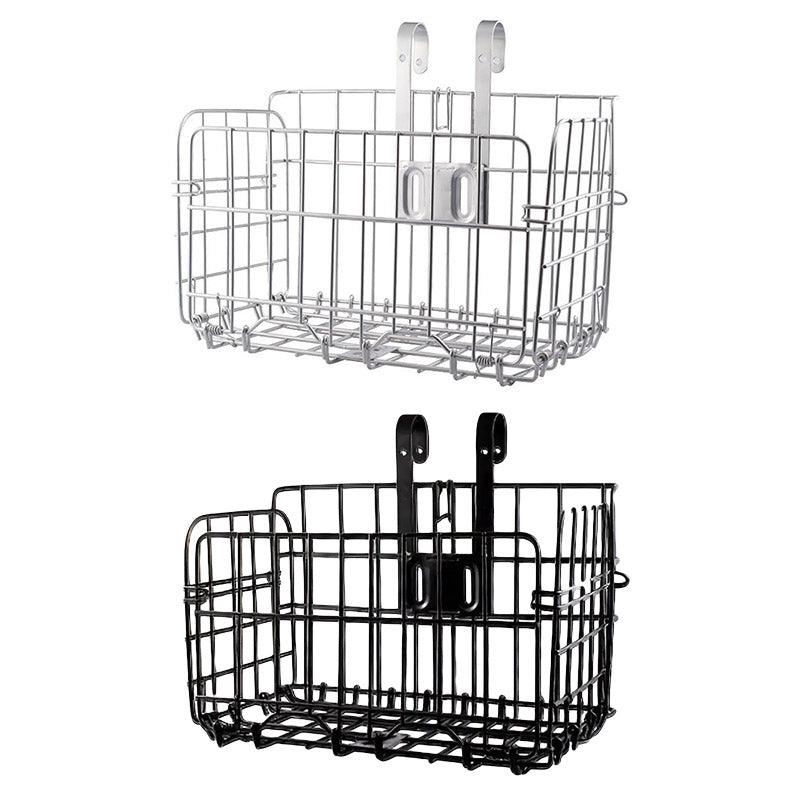 Premium Black Foldable Metal Bicycle Basket for Front or Rear Mount