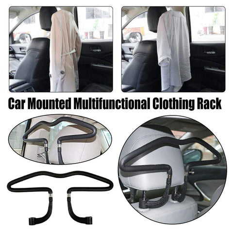Premium Vehicle Headrest Clothes Hanger PU Leather Suit Rack