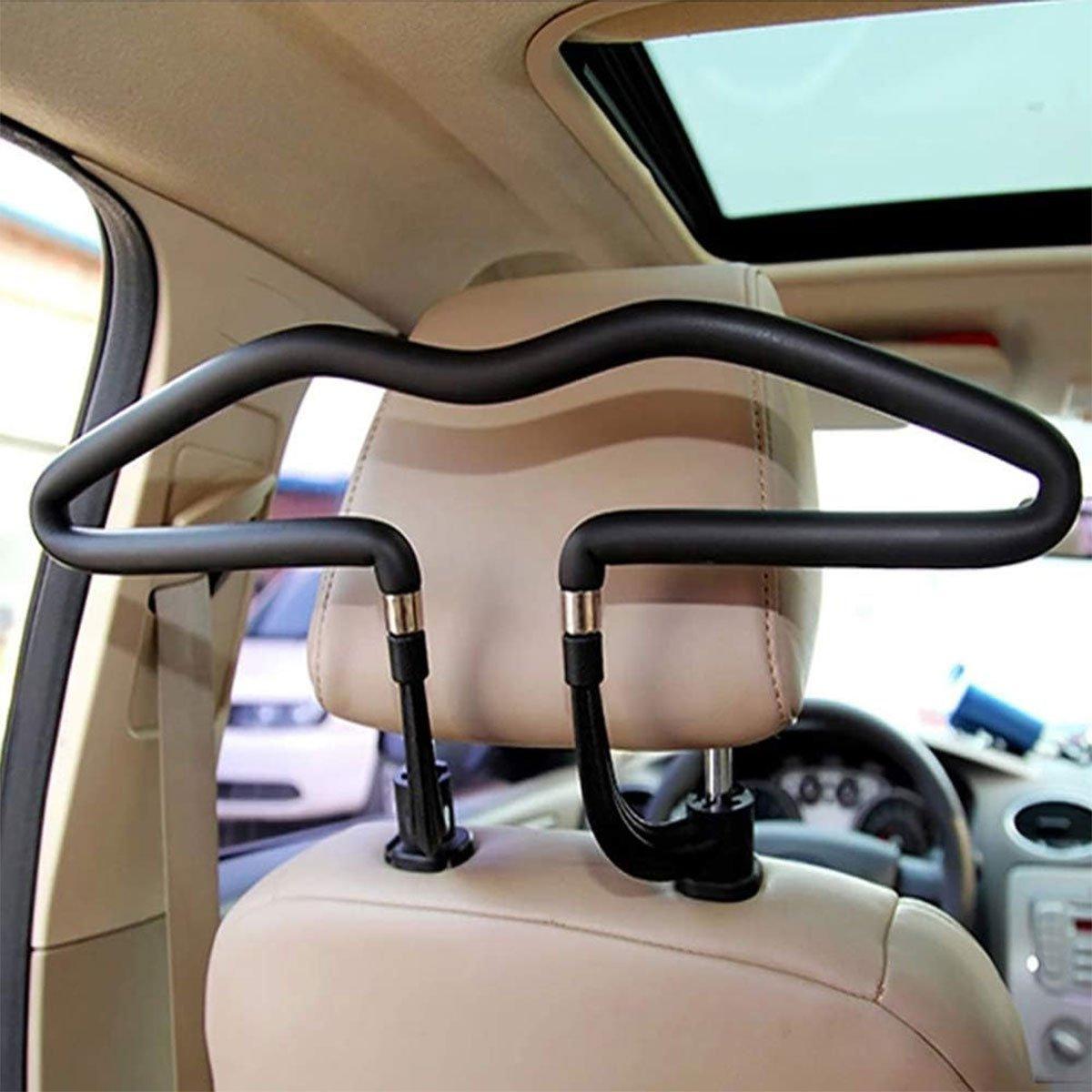 Premium Vehicle Headrest Clothes Hanger PU Leather Suit Rack