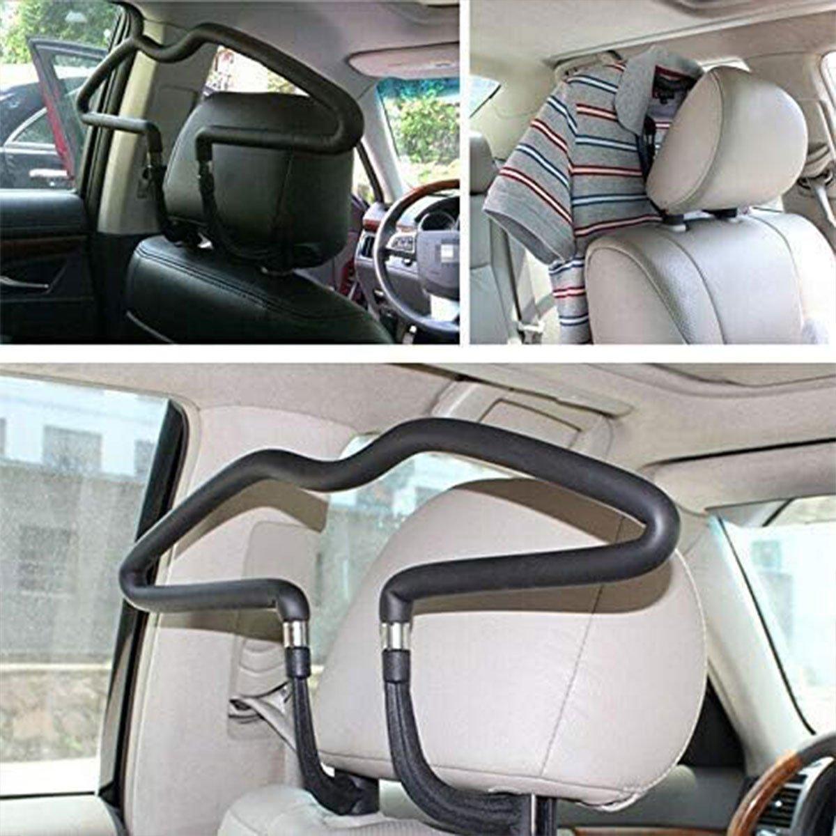 Premium Vehicle Headrest Clothes Hanger PU Leather Suit Rack