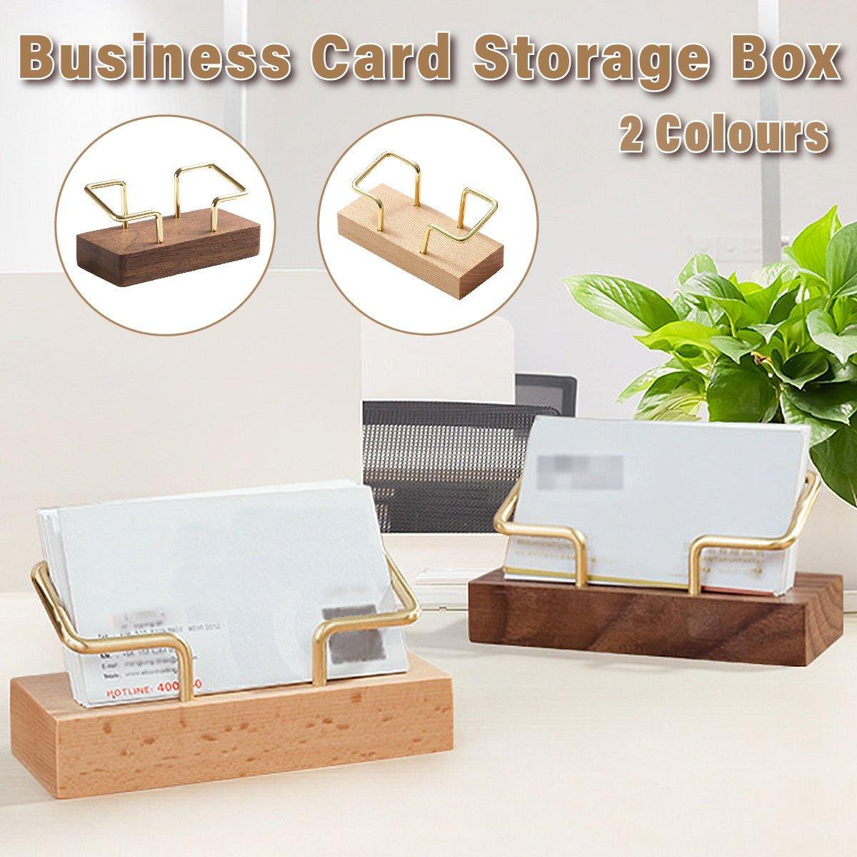 Premium Wooden Business Card Holder – Coffee