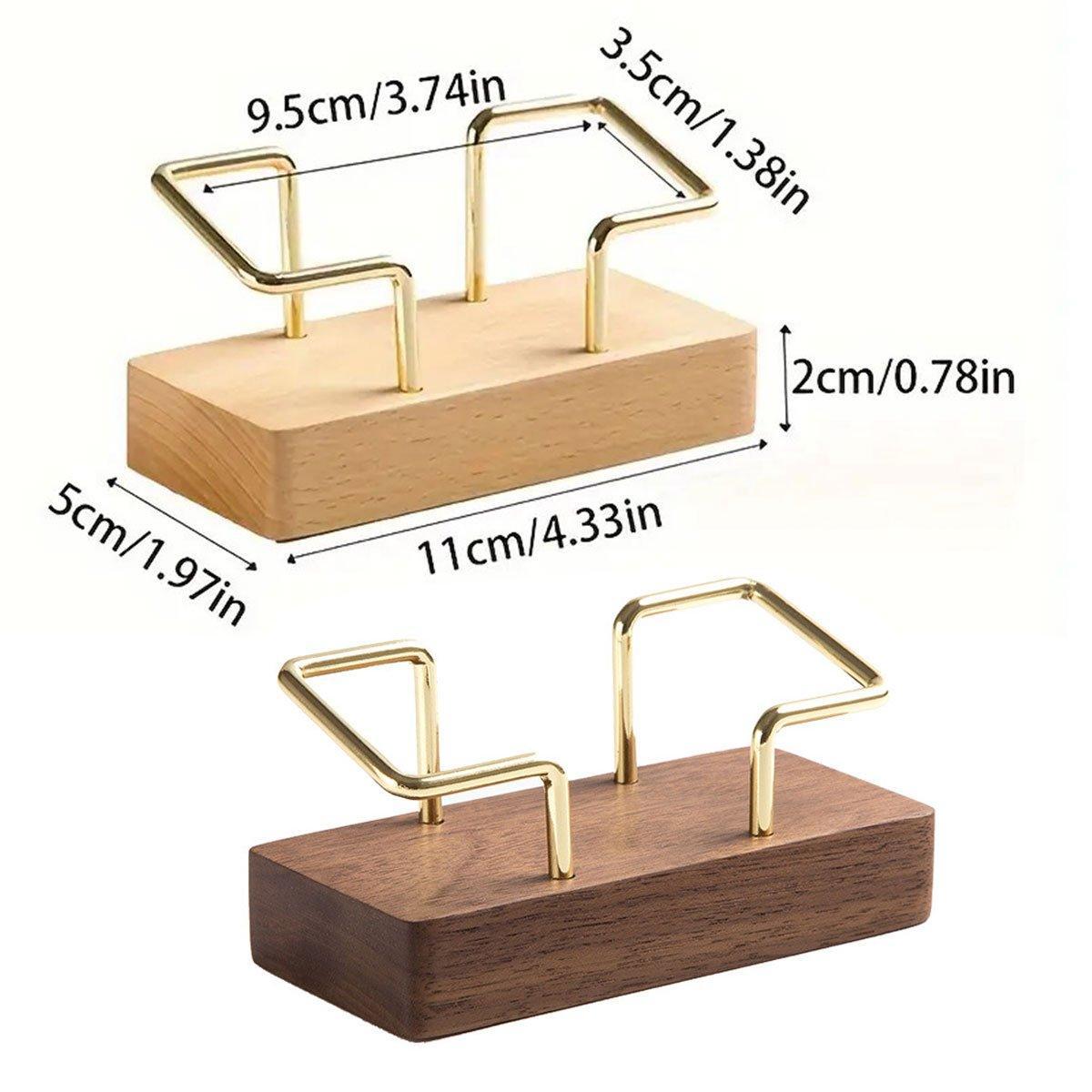 Premium Wooden Business Card Holder – Coffee