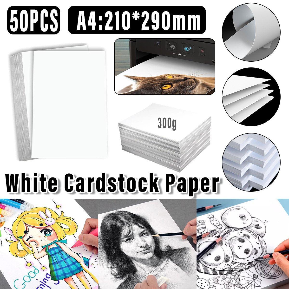 Premium A4 White Card Stock Paper - 50 Sheets