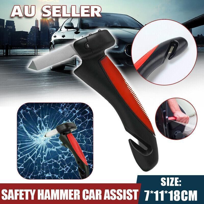 Premium 4-in-1 Car Door Handle Standing Aid 150kg with Flashlight Glass Breaker Seat Belt Cutter