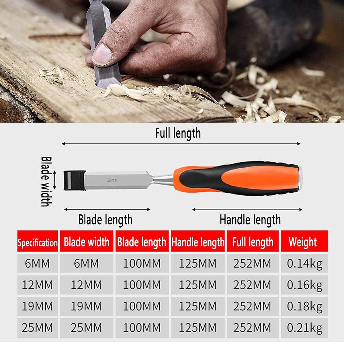 4PCS Woodworking Chisel Set - Manual Carving Tools - SuperSaverAU - view 3