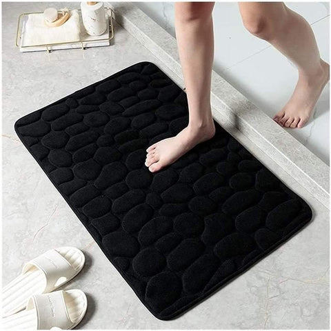 Khaki 40x60cm Non-Slip Memory Foam Bath Mat - Super Absorbent & 3D Pebble Design - SuperSaverAU - view 1