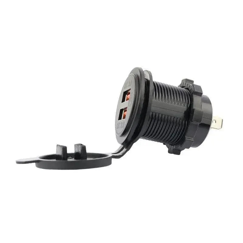 Premium Blue Dual USB QC 3.0 Car Charger 12V-24V Power Outlet
