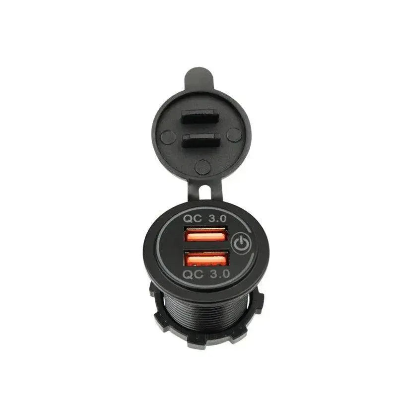 Premium Blue Dual USB QC 3.0 Car Charger 12V-24V Power Outlet