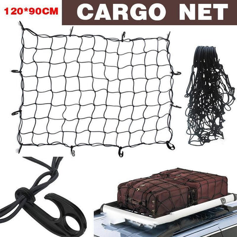 Premium Car Roof Cargo Bungee Net 120x90cm with 12 Hooks