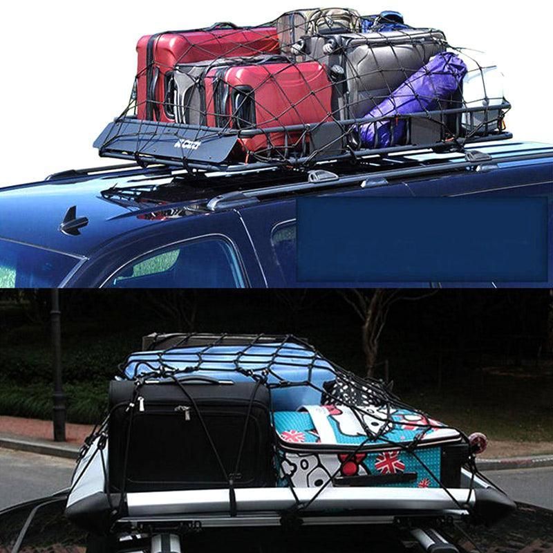 Premium Car Roof Cargo Bungee Net 120x90cm with 12 Hooks