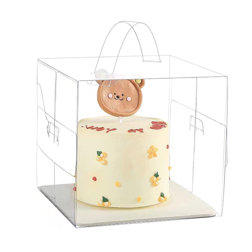 Transparent Disposable Baking Mousse Take-out Box - 30pcs 15*15*13cm with Handles - SuperSaverAU - view 7