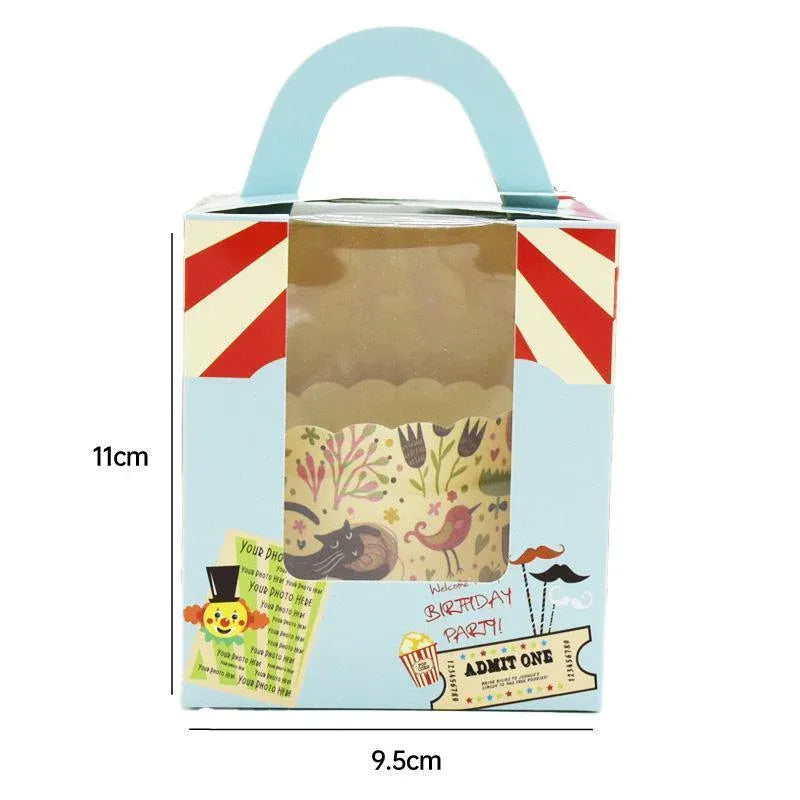 Premium Muffin Cake Boxes – England Style 50 Pack with Window & Handle