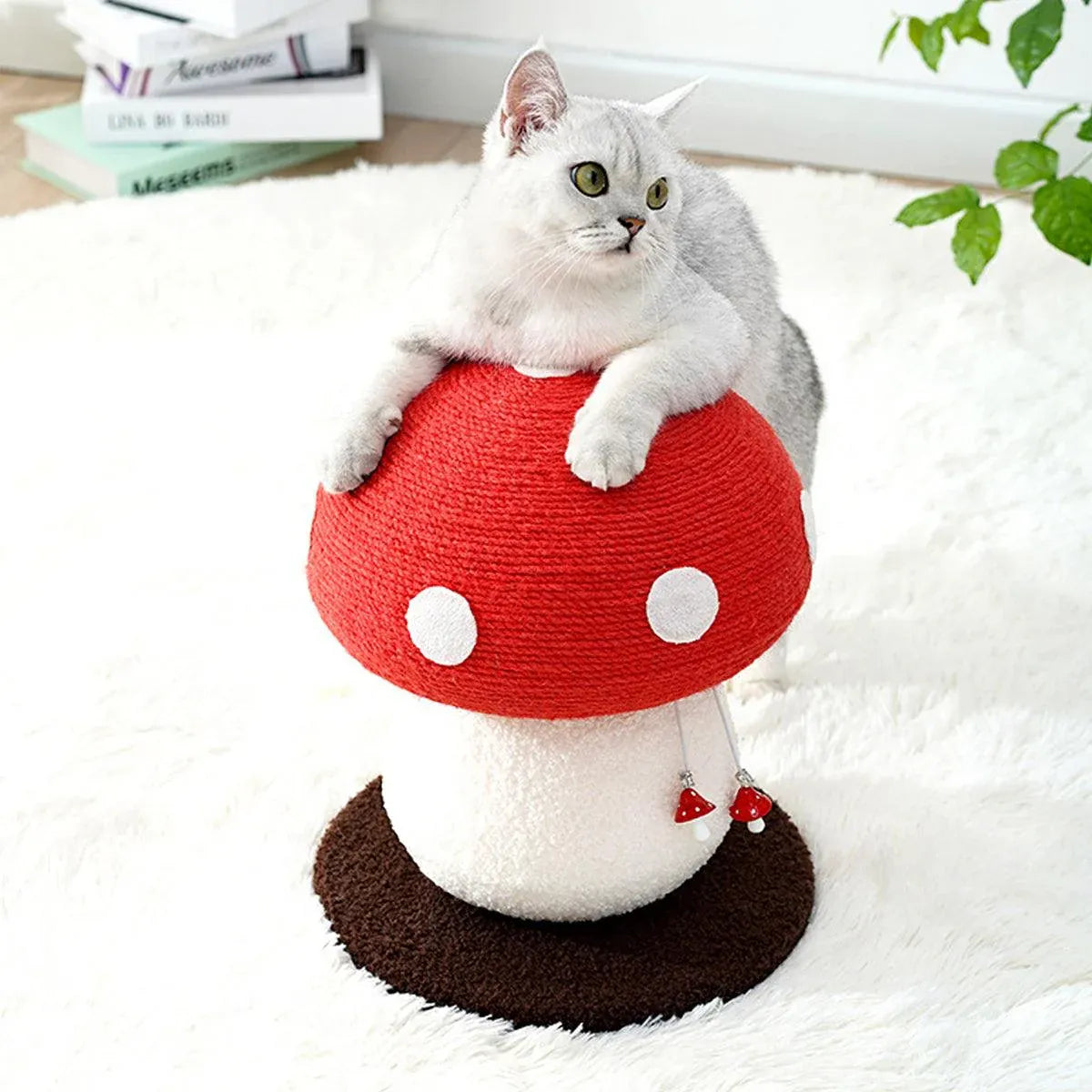 Premium Red Mushroom Cat Climbing Frame with Sisal Scratcher