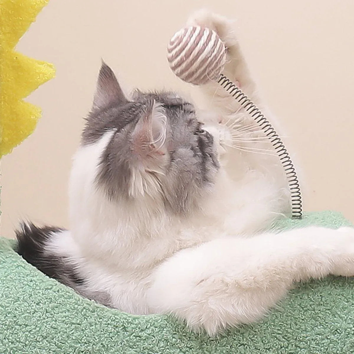 Premium Cat Climbing Frame with Sisal Scratching Post - Yellow