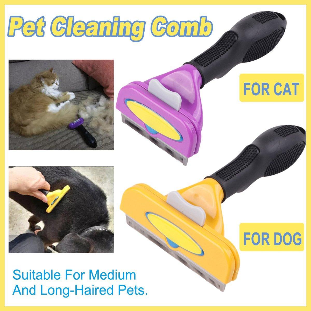 Premium Pet Hair Removal Brush Deshedding Tool - Purple