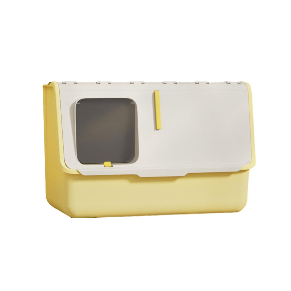 Large Fully Enclosed Cat Litter Box with Lid, 23.6x14.96x15.74 inches, Odour Control, Yellow - SuperSaverAU - view 7