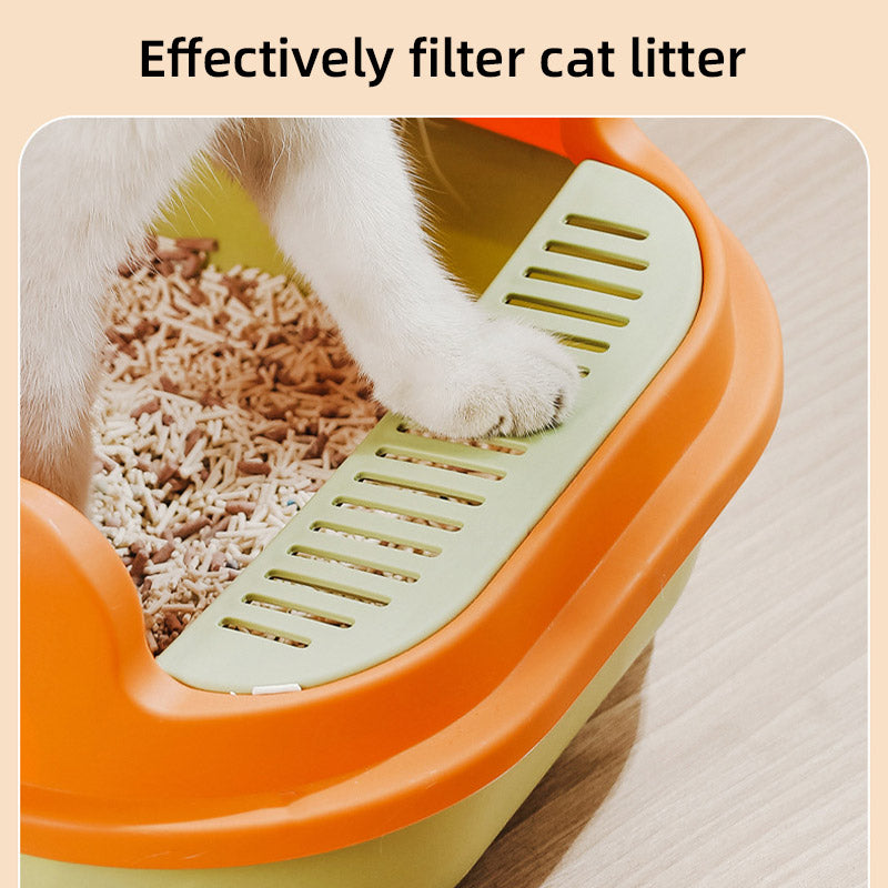 Semi-Enclosed Large Cat Litter Box 20.3in x 14.2in x 6.3in - Purple-Pink with Scoop - SuperSaverAU - view 5