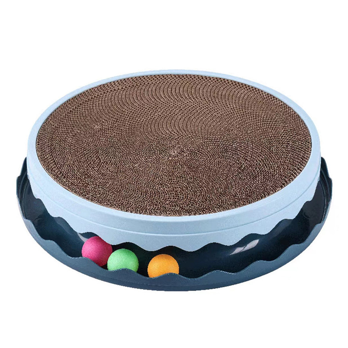 Cat Scratcher Turntable Toy - Large Round 36 cm Corrugated Board with Balls - Pink - SuperSaverAU - view 7