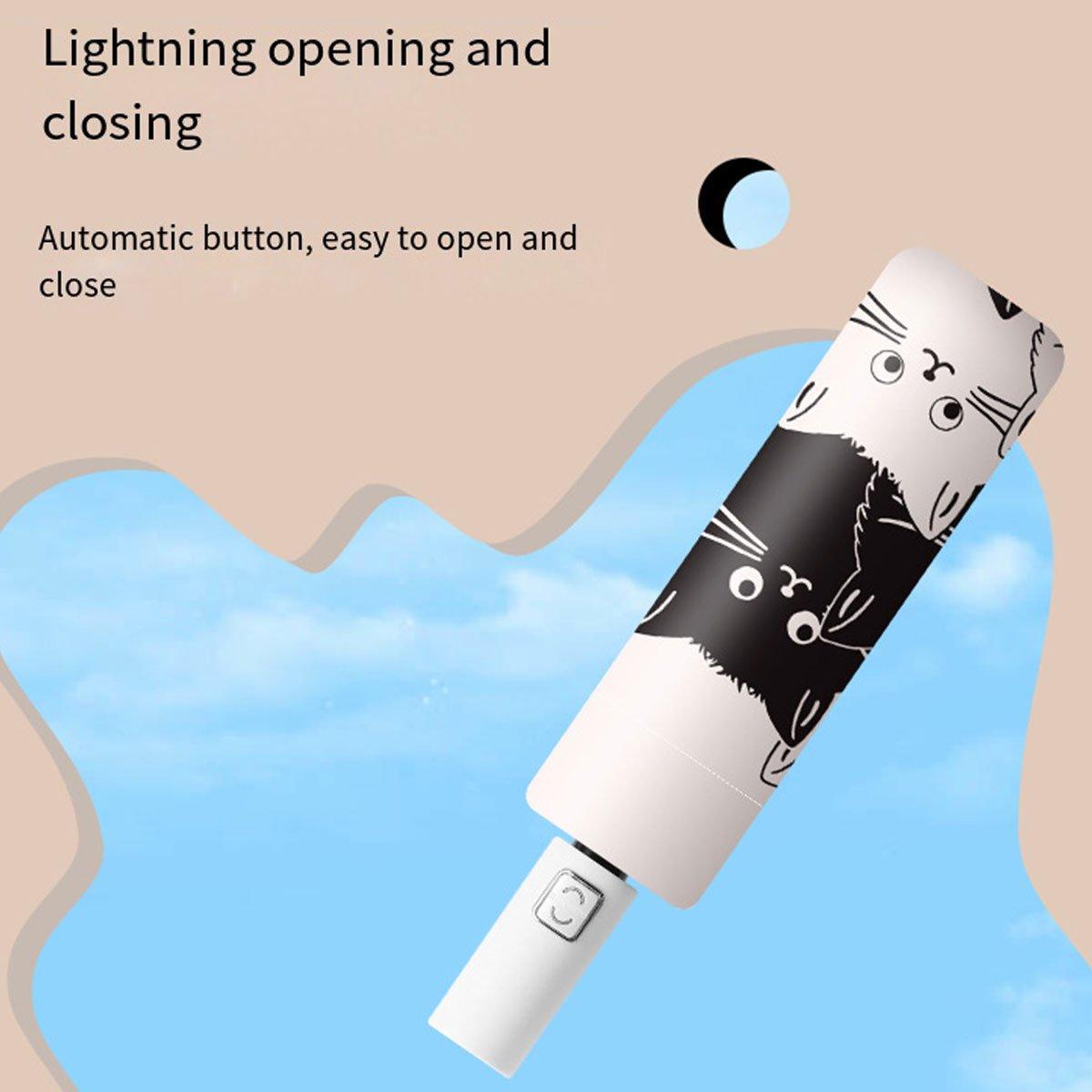 Automatic Folding Umbrella 38.18" Cat Design, UV Protection, Lightweight, Portable - SuperSaverAU - view 3