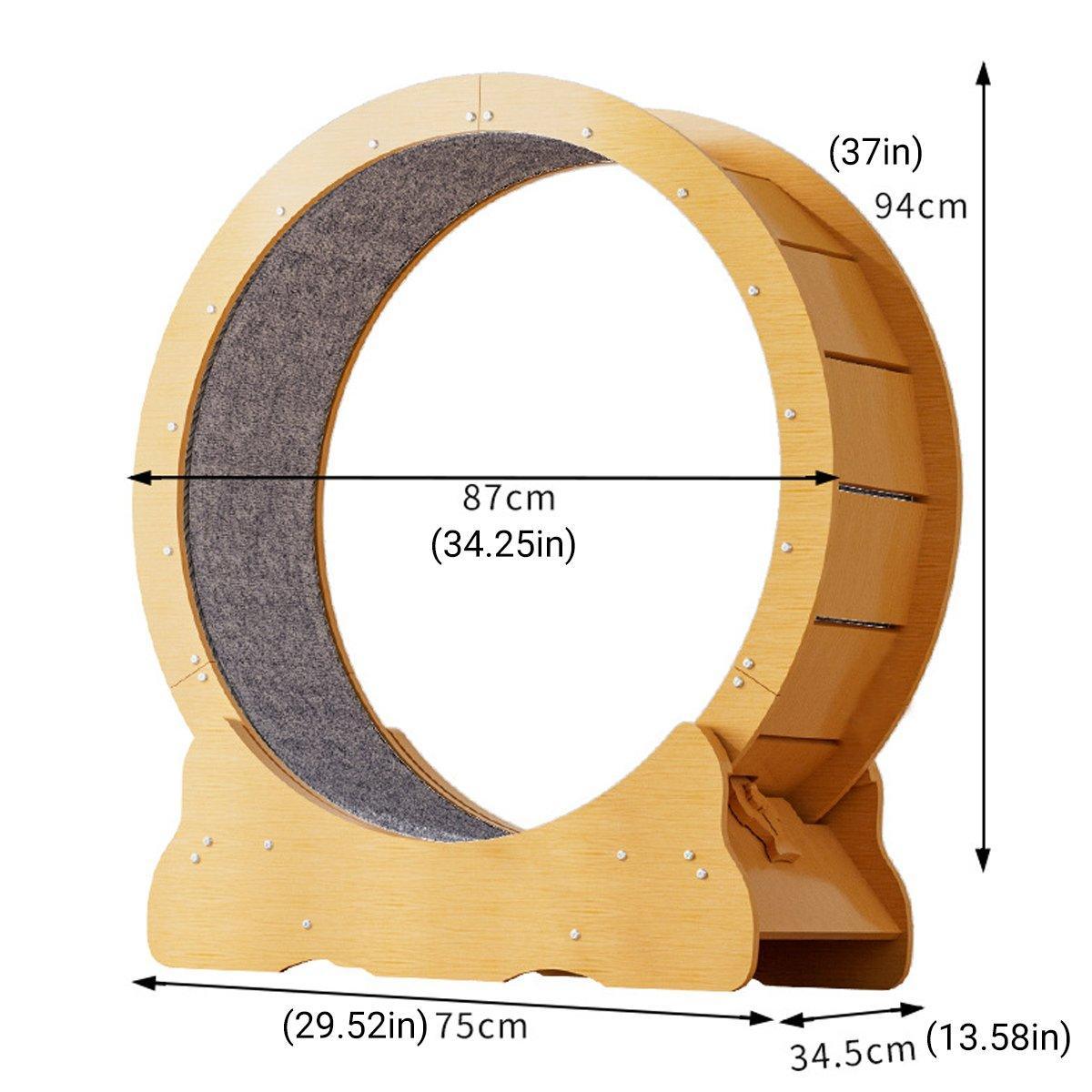 Premium Wooden Cat Exercise Wheel with Silent Roller