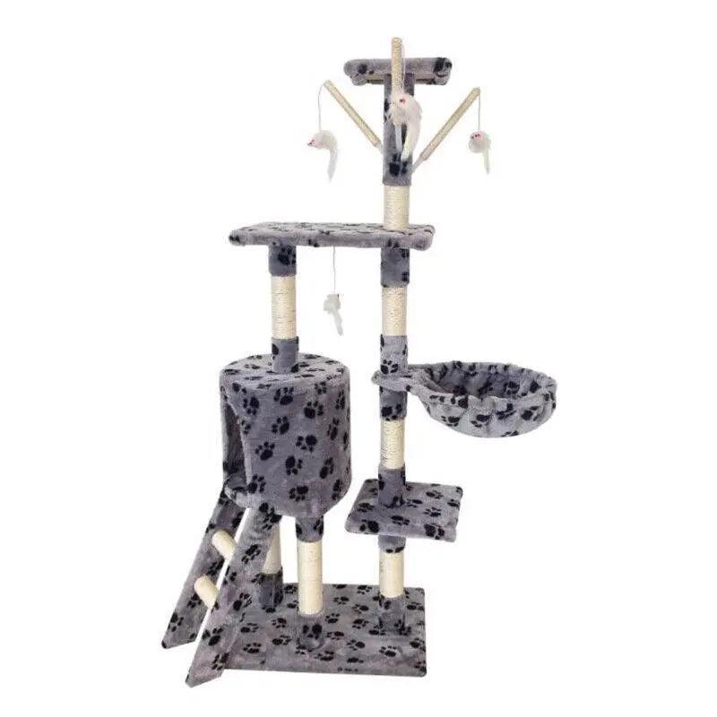 Cat Tree Scratching Post Gym House Condo Scratcher - 49cm x 35cm x 135cm - Grey - SuperSaverAU - view 9