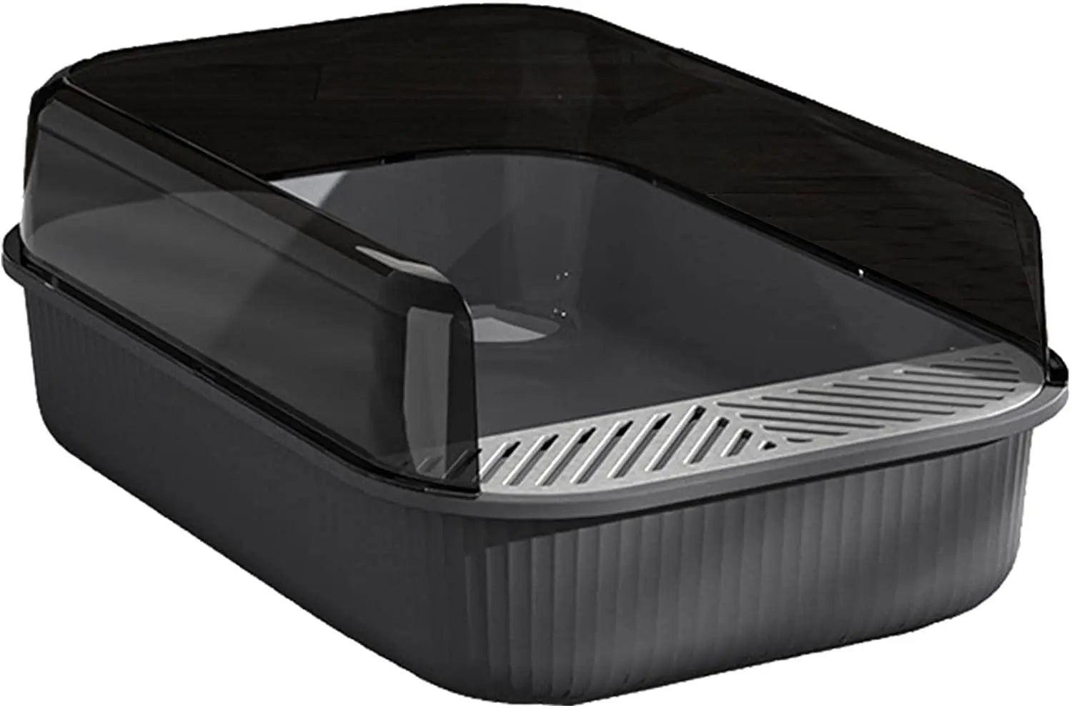 Cat Litter Box with Splash Guard and Wide Opening for Cats - Grey - SuperSaverAU - view 7
