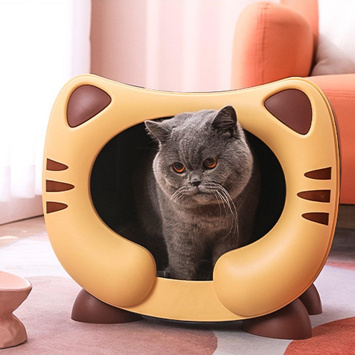 Semi-Enclosed Cat Bed 16.73x12.99x14.17 inches - Waterproof, Cozy, Pink - SuperSaverAU - view 4
