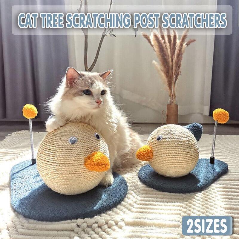 Cat Scratching Post Toy with Ball, Sisal Material, 44x30x19cm, Durable - SuperSaverAU - view 1