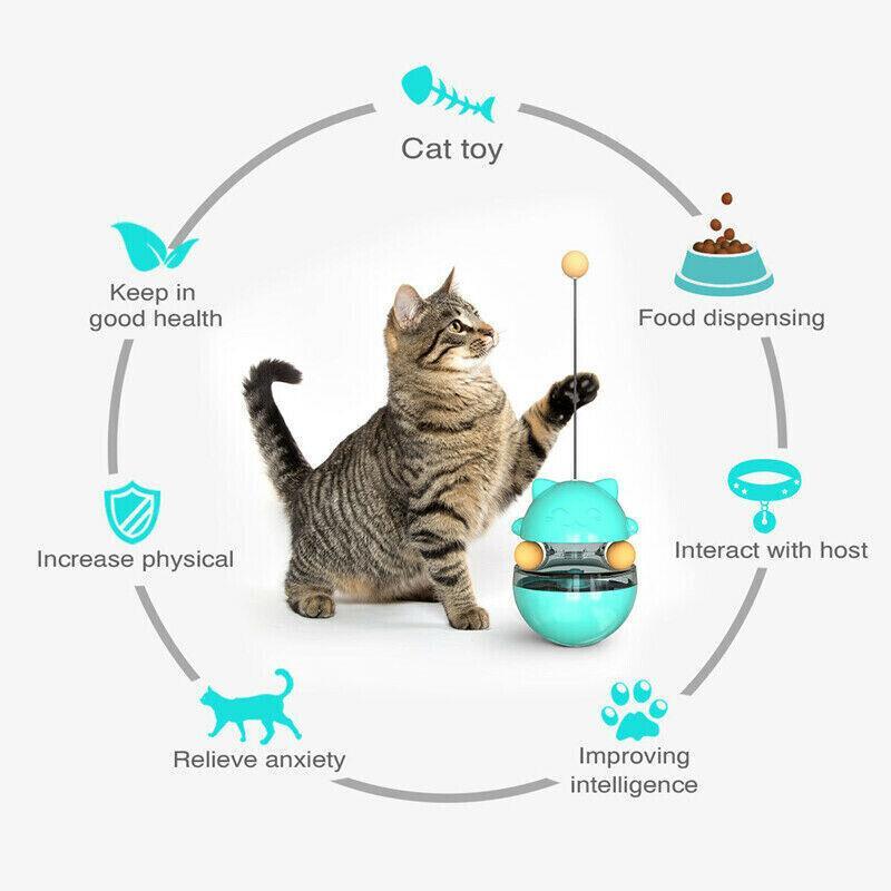 Premium Cat Treat Dispenser Toy with Adjustable Holes - Green