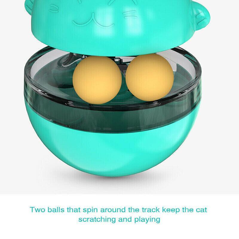Premium Cat Treat Dispenser Toy with Adjustable Holes - Green