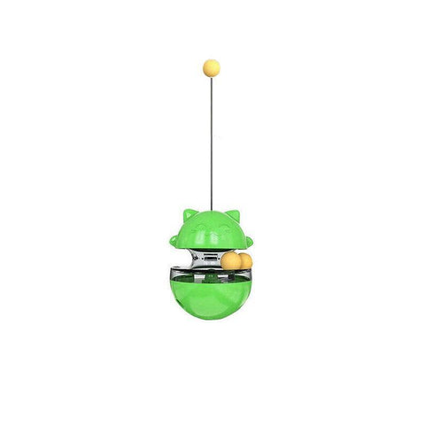 Premium Cat Treat Dispenser Toy with Adjustable Holes - Green